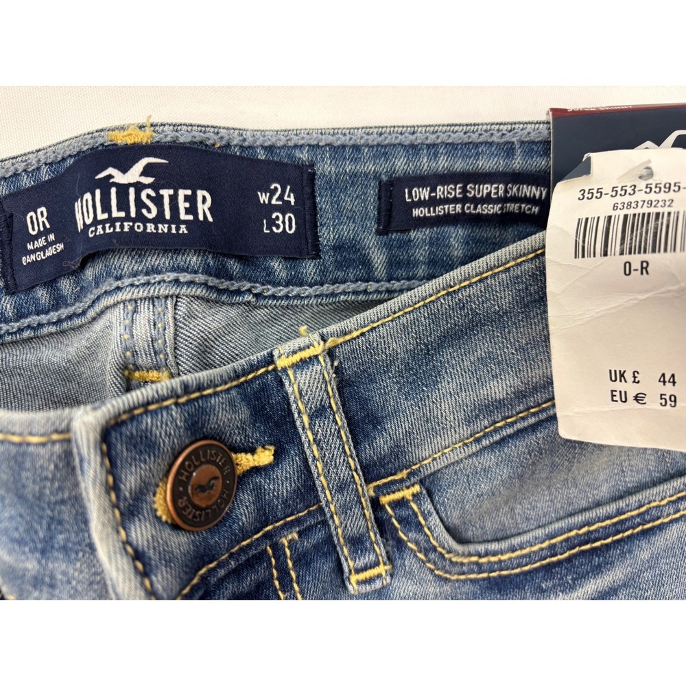 Hollister Low Rise Super Skinny Jeans Size 24/30 NWT - Picture 5 of 8